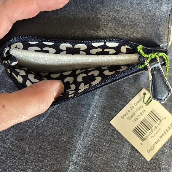 Vera Bradley Snap and Zip Case -Navy - Picture 3 of 3